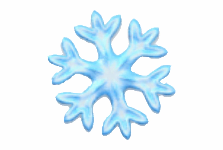 Emoji Snowflake Snow Snowing Blue - Clip Art Library