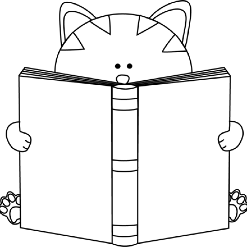 reading book clipart black and white car