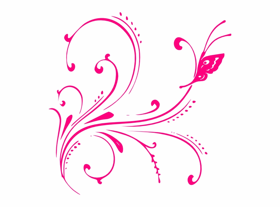 Glitter Clipart Vector Pink Butterfly Border Png