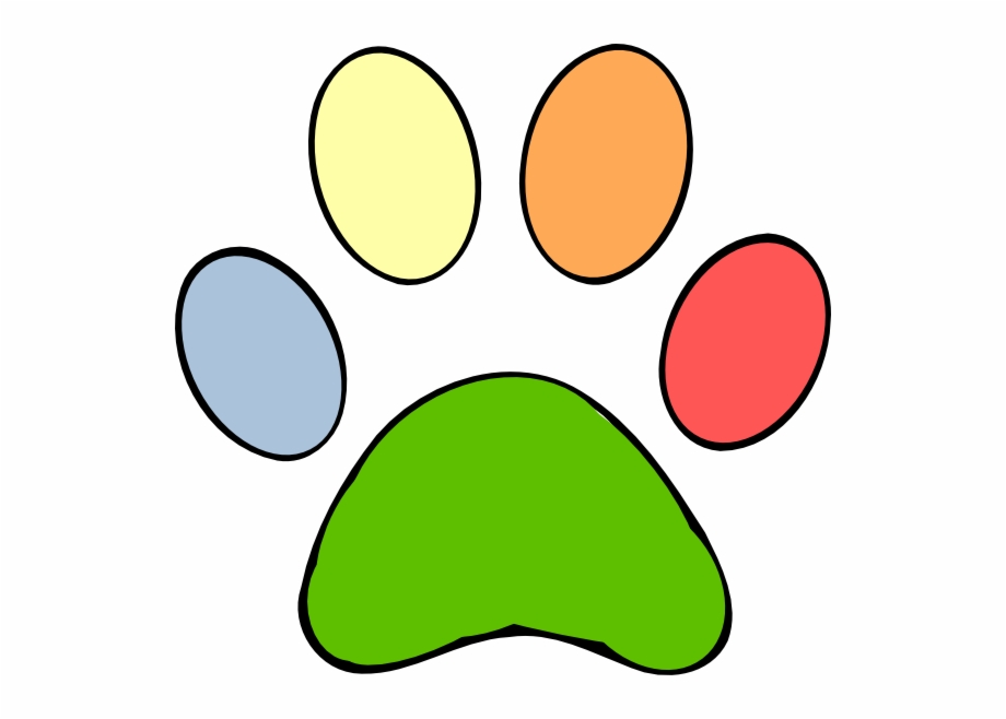 Paw Clip Art Colorful Colored Paw Print Png