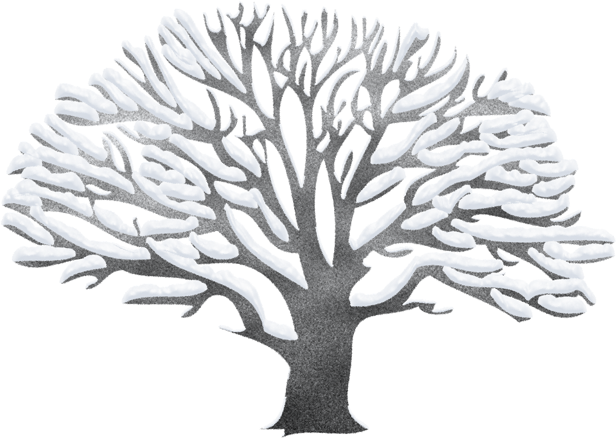 Vector Black And White Library Ping Winter Trees