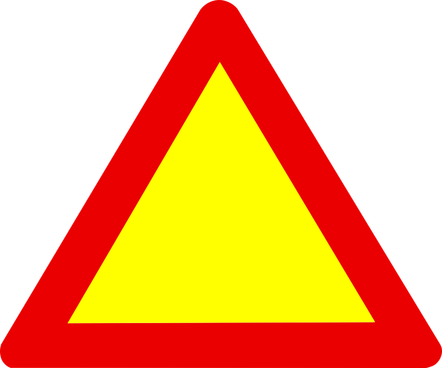 Sign Triangle Road Warning Symbol Yellow Red Attraversamento