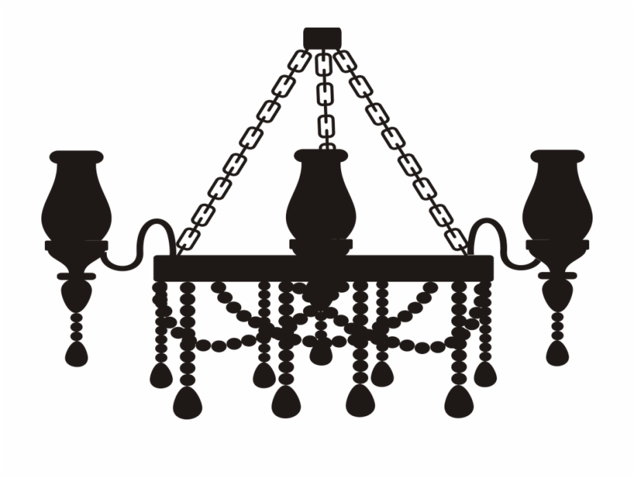 Candlestick Ceiling Lamp Silhouette Black Chandelier Silhouette Png