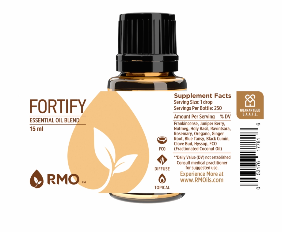 Fortify Label Essential Oil Label Size