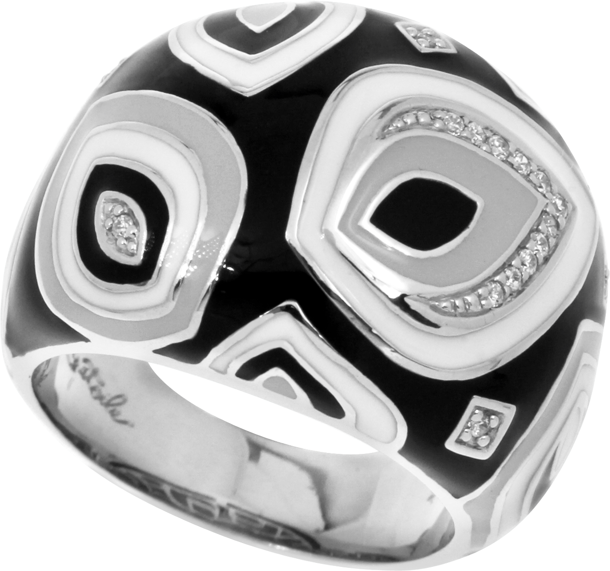 Zen Black White Ring Titanium Ring