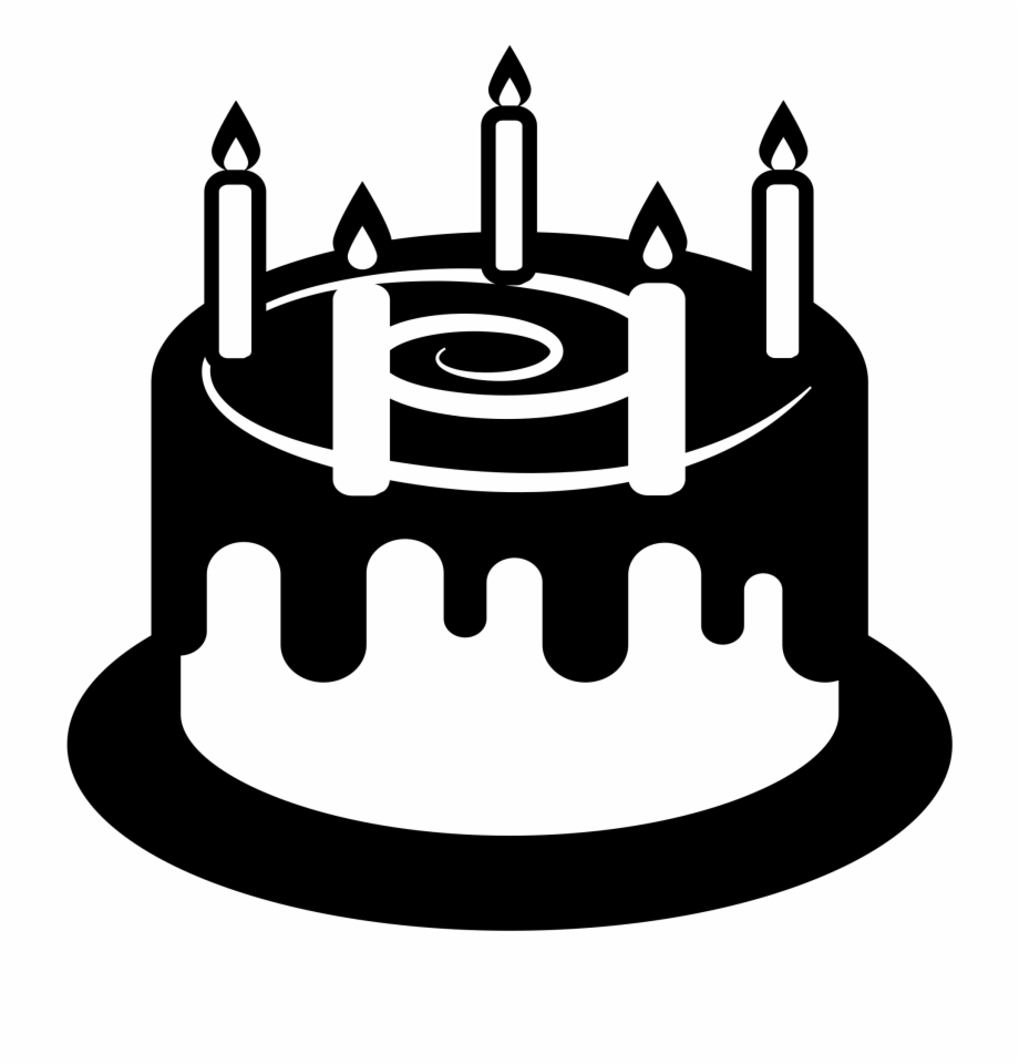 Birthday Cake Emoji Black Png Download Happy Birthday