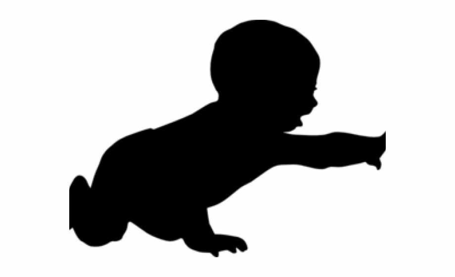 silhouette baby crawling clipart
