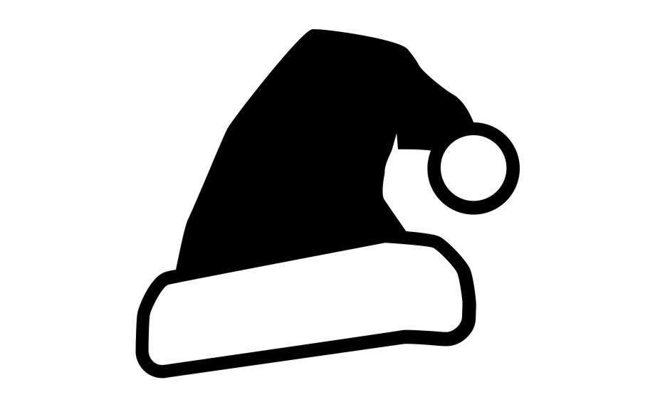 santa hat clip art black and white
