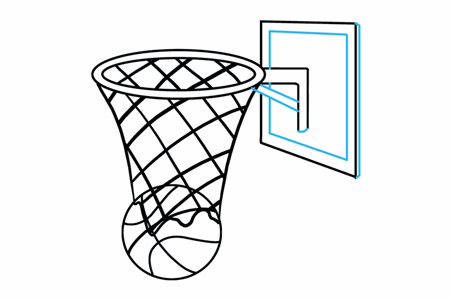 How To Draw Basketball Hoop Basketball Net Drawing