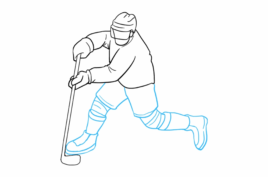 How To Draw Hockey Player Hockey Player Drawing