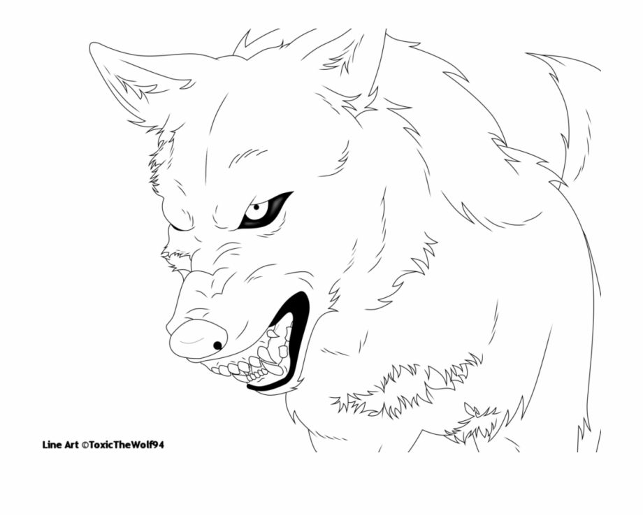 Carton Drawing Meaningful Angry Wolf Lineart Transparent