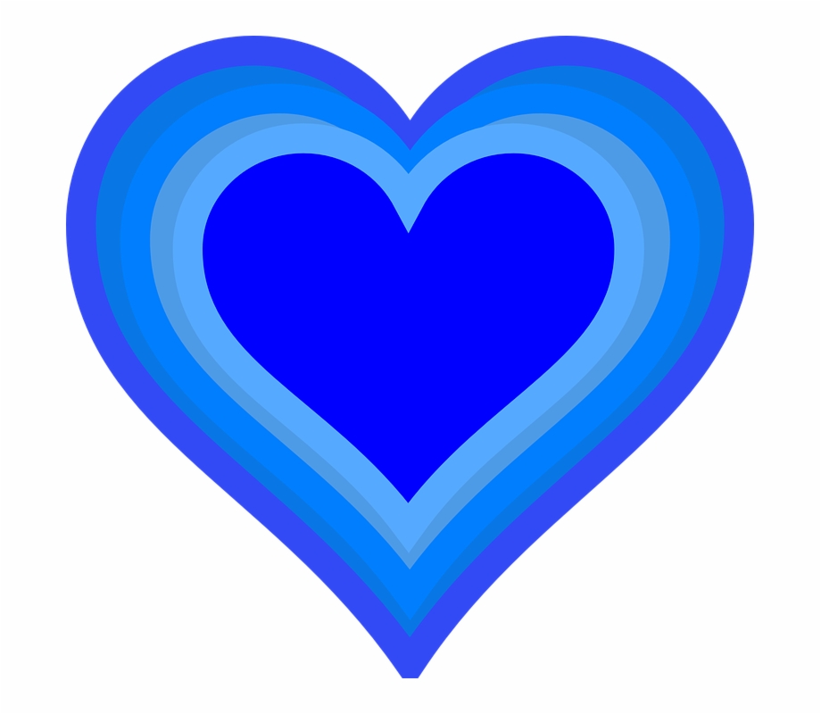 Cretsiz Vektr Izim Cute Heart Clipart Blue