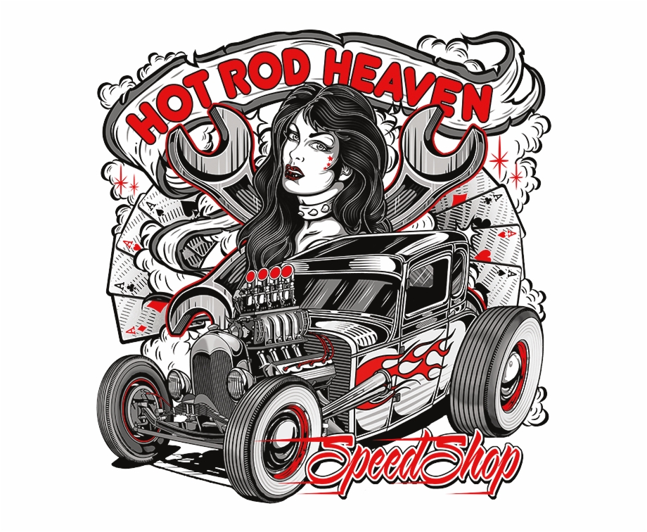 Hot Rod Heaven Speed Shop Illustration - Clip Art Library