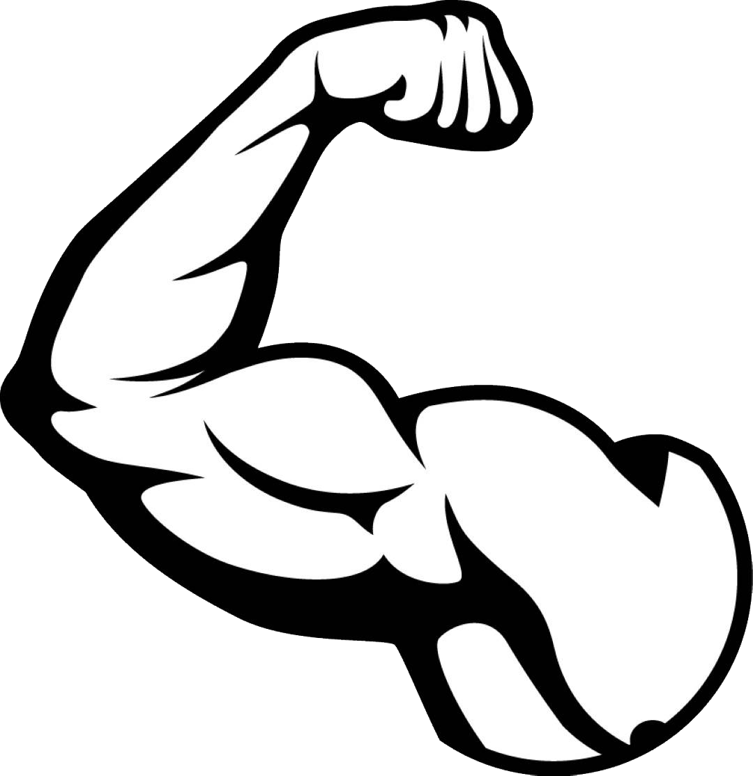 muscle clipart black and white
