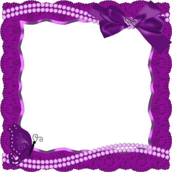 Transparent Frames Purple Butterfly Border Design Png