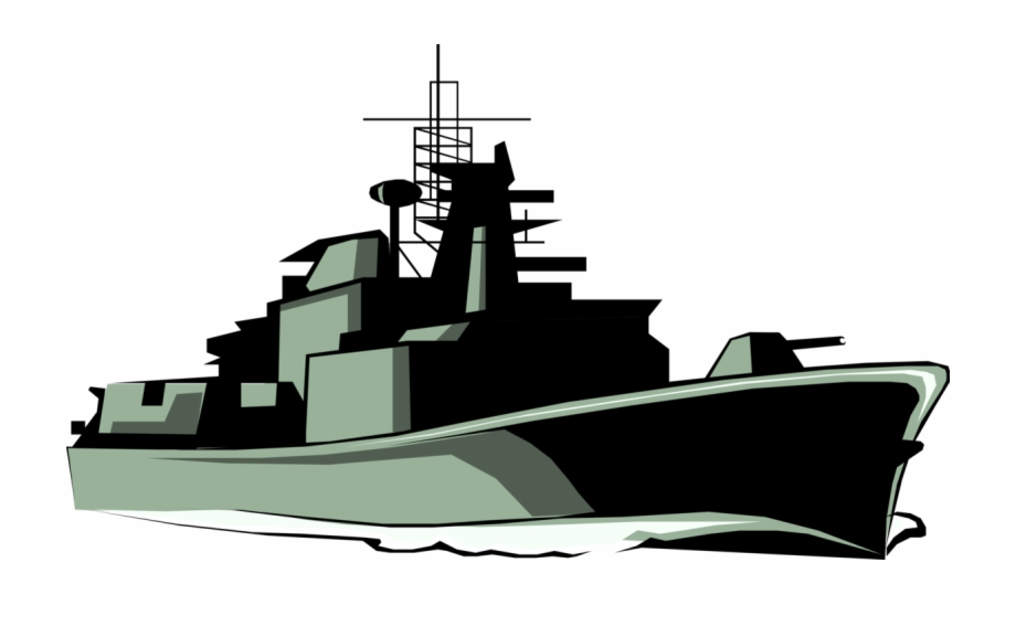 Vector Illustration Of Naval Frigate Ship Vessel