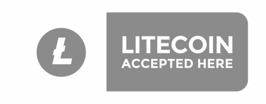 Litecoin Accepted Here Button Transparent Sign