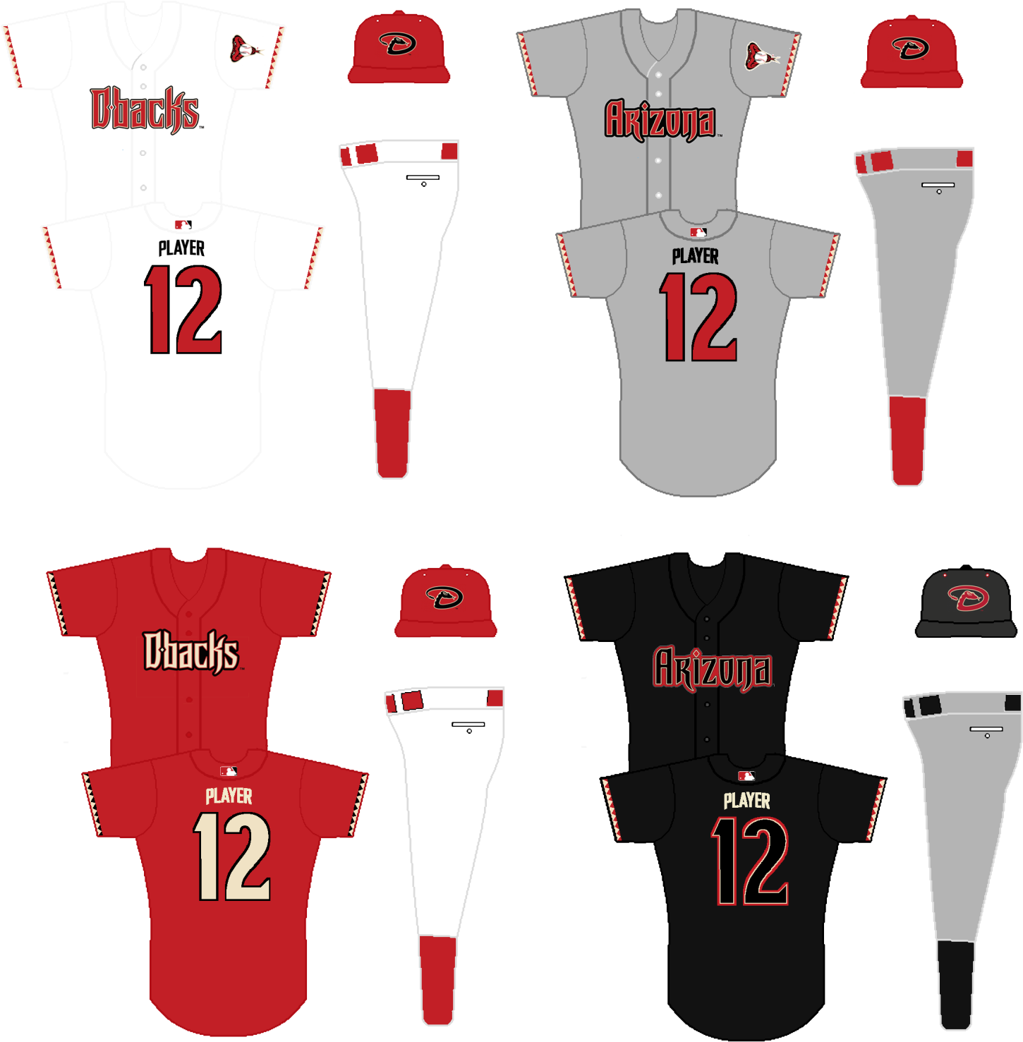 Azdbacksconceptclear Blank Baseball Uniform Template