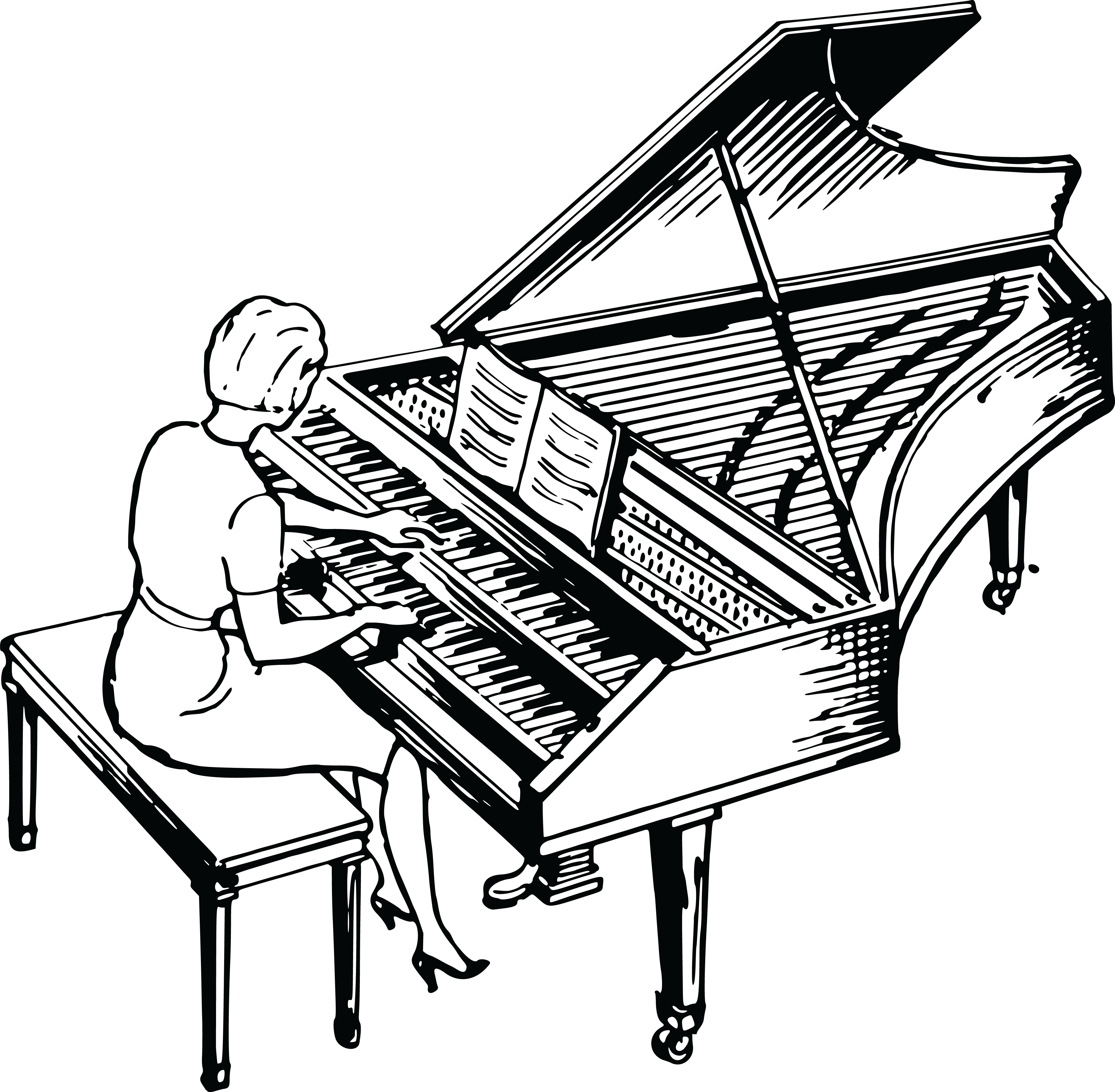 Piano Clip Art Black And White