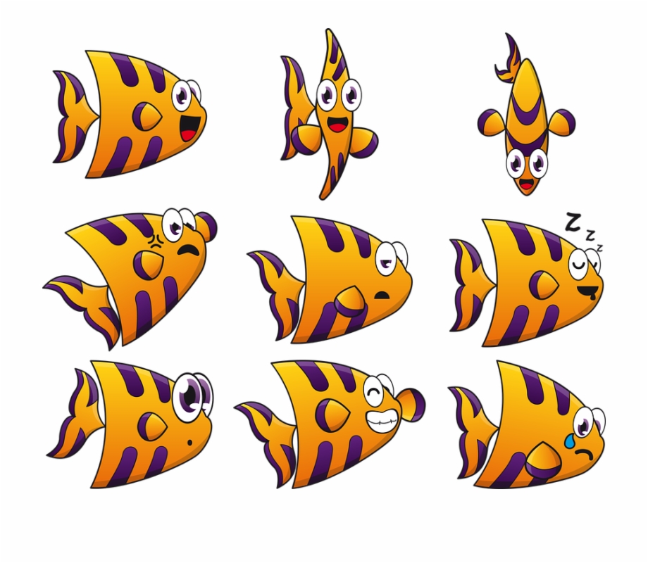 Fish Emoji Expressions Emotions Cute Happy Angry