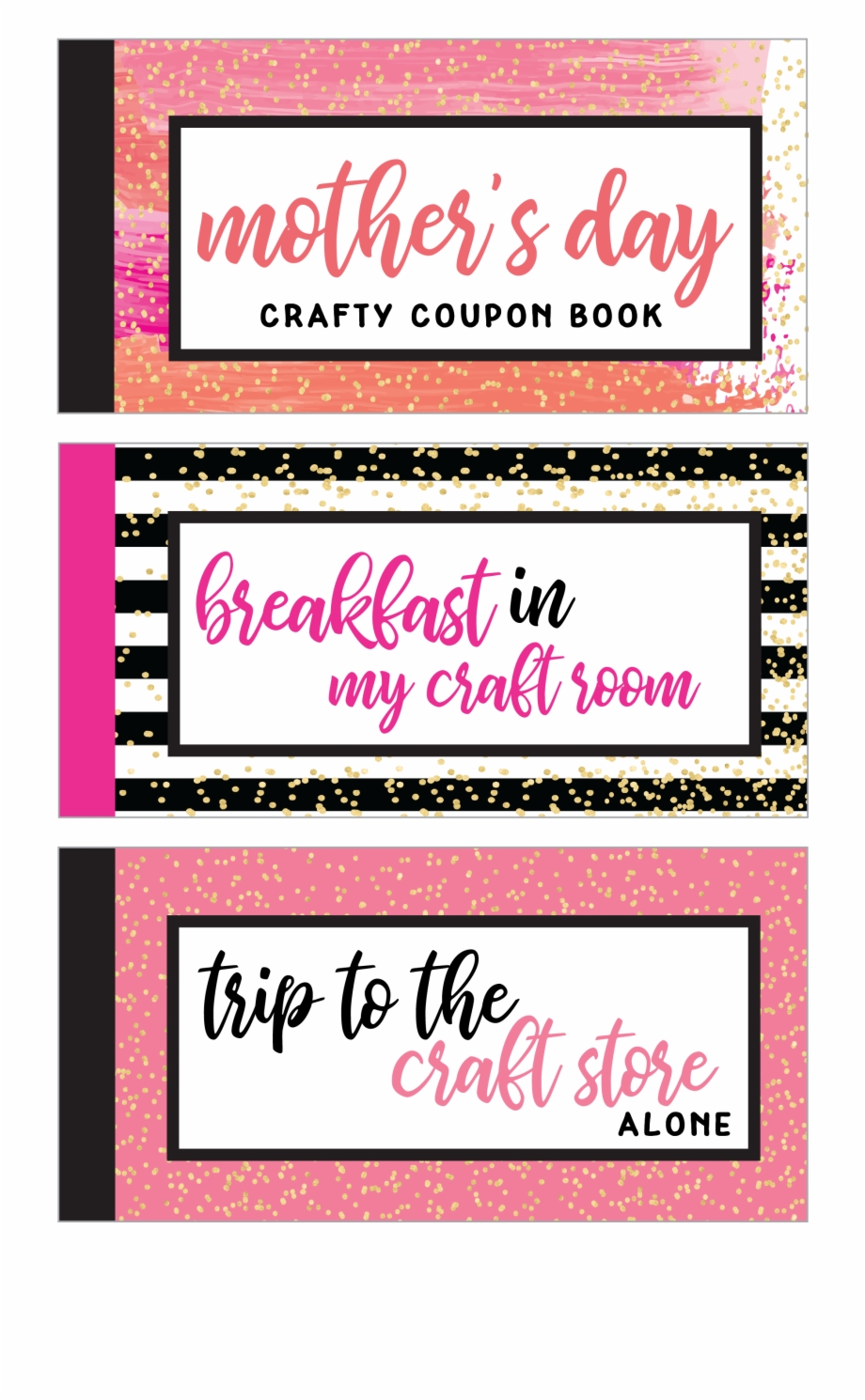 Mothers Day Crafty Coupon Book Calligraphy