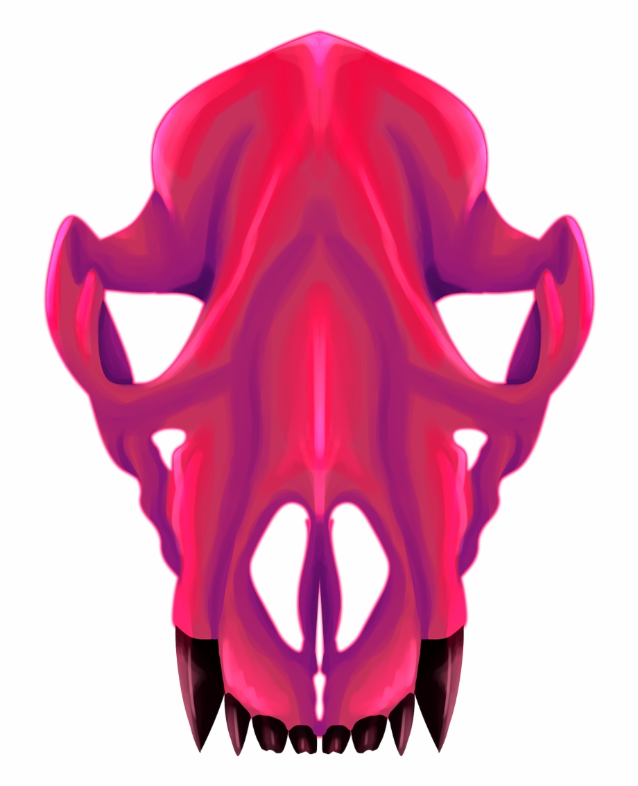 Neon Graphic Wolfskull Pic Skull