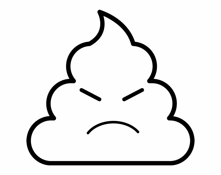 Angry Poop Emoji Rubber Stamp Poop Emoji Clipart