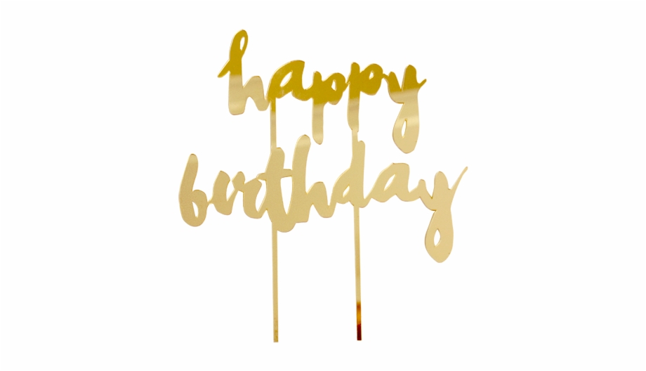Gold Mirror Happy Birthday Cake Topper Happy Birthday