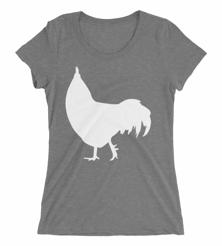 White Chicken Silhouette For Tshirts Mockup Flat Front
