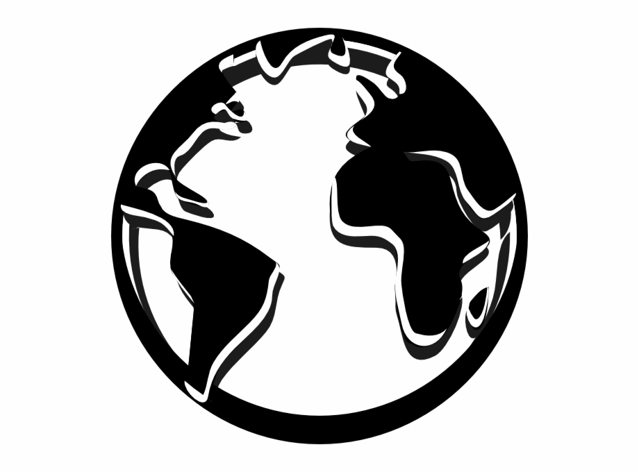 Image Of Globe Clipart Black And White Black