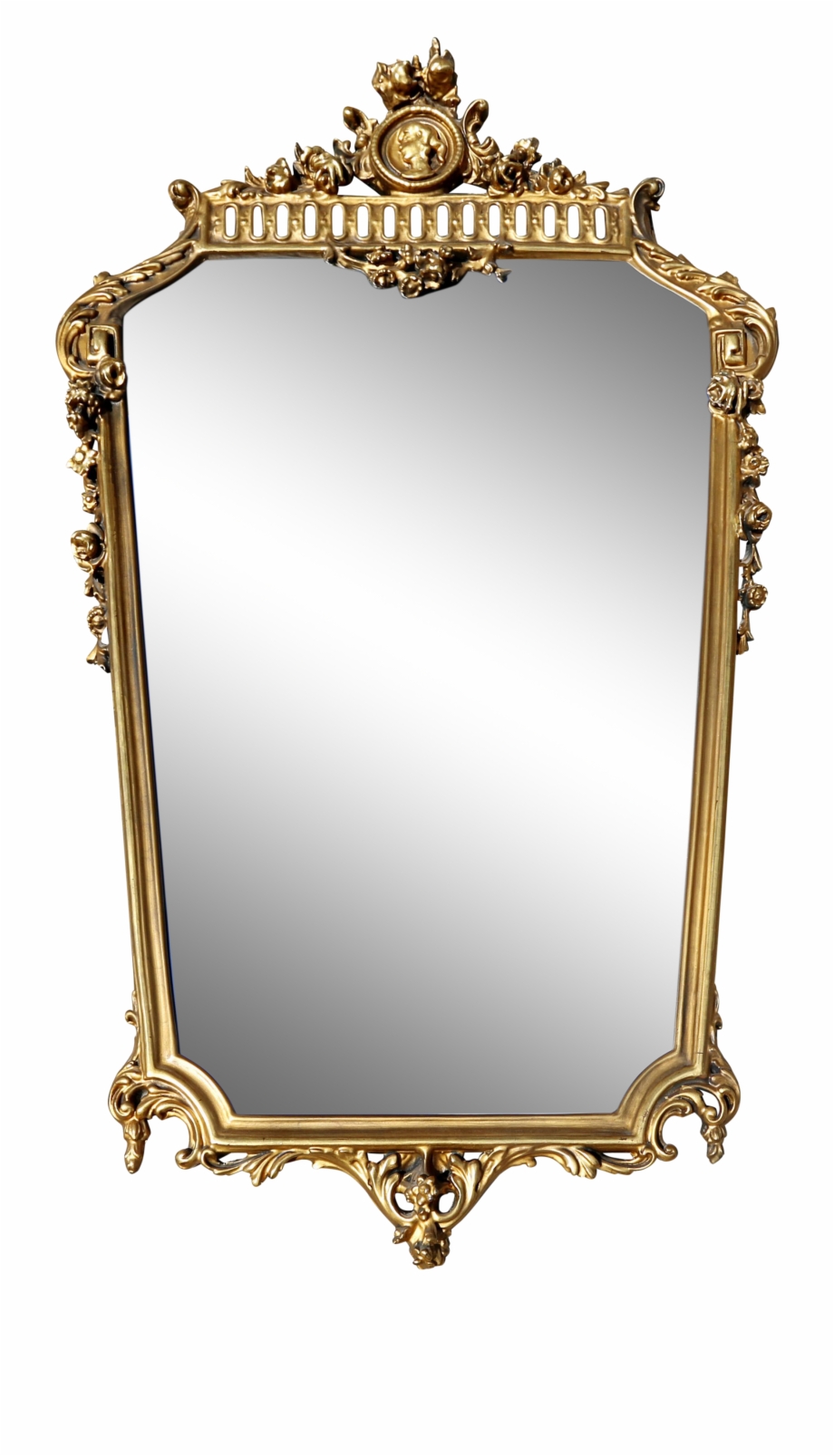 Vintage Tapered Gold Gilt Cameo Mirror On Chairish
