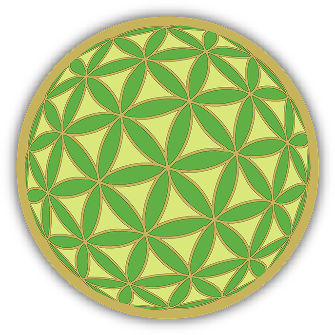 Flower Of Life Green And Gold Sacred Geometry
