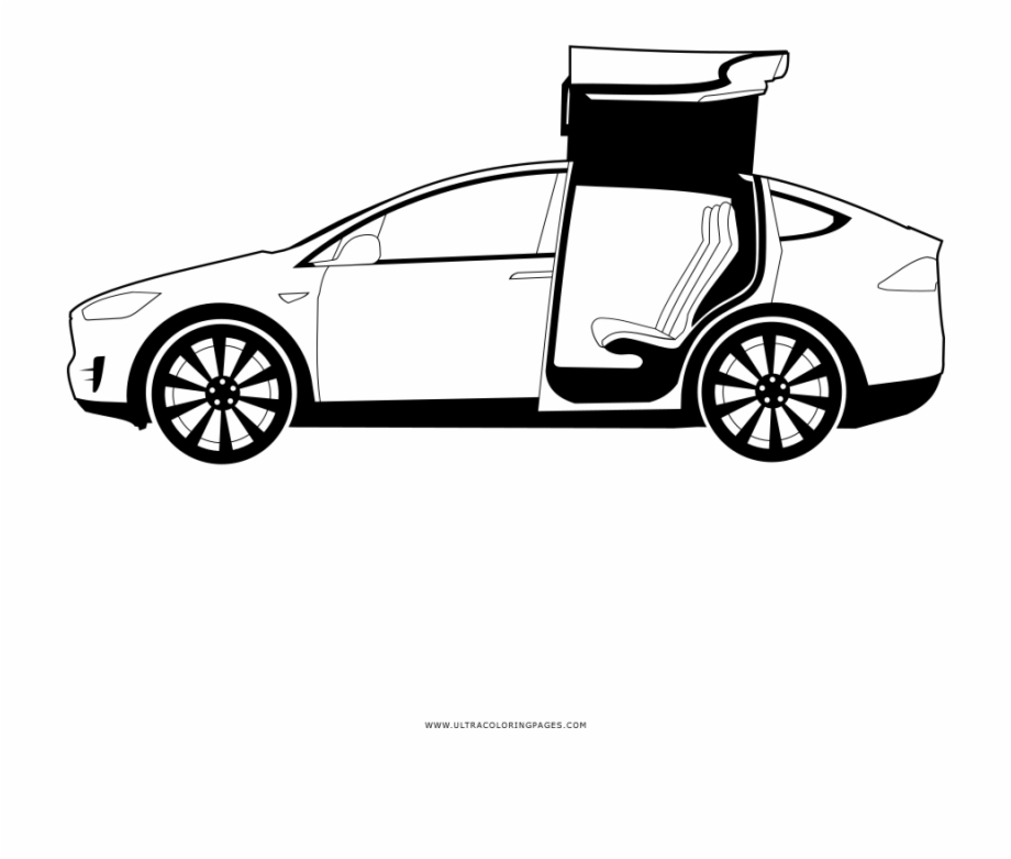 Tesla Model X Coloring Page Tesla Car Coloring