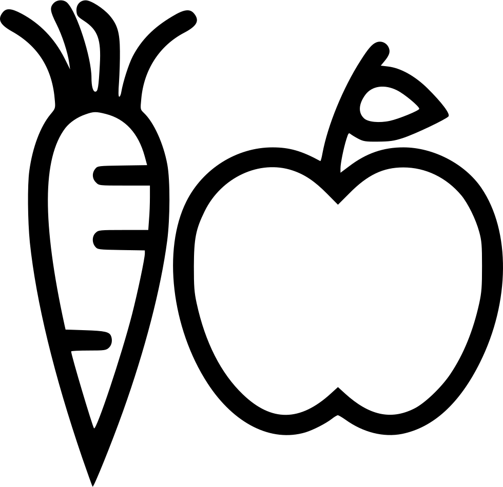 fruits and vegetables clip art black and white