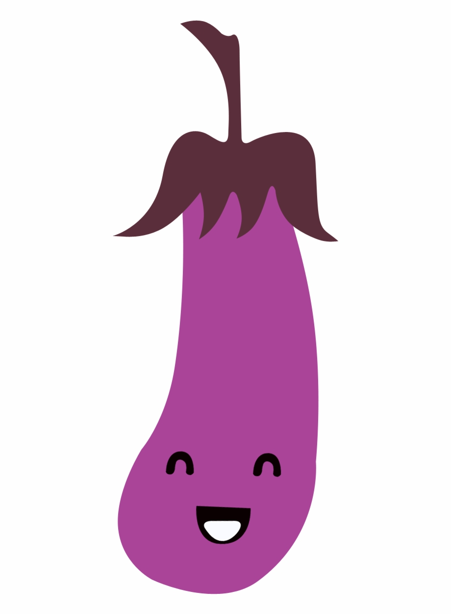 Eggplant Cartoon Smiley