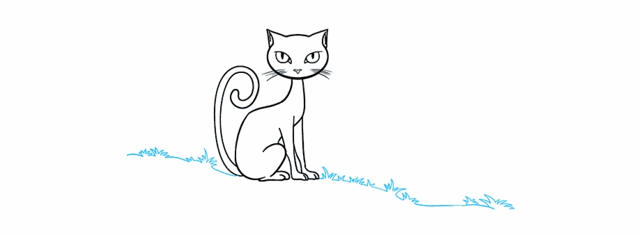 How To Draw Black Cat Cartoon