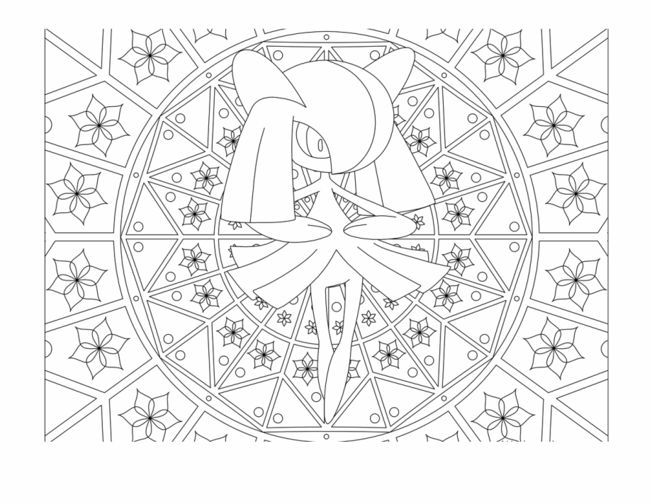 Adult Pokemon Coloring Page Kirlia Adult Coloring Pages