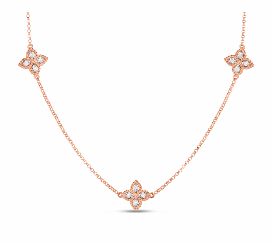18K Black White Diamond Reversible Flower Necklace Necklace