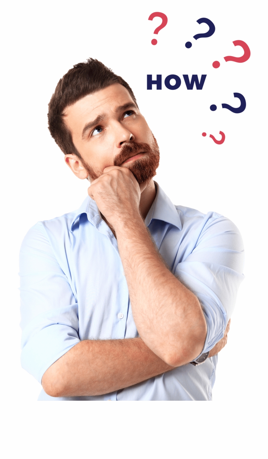 transparent background man thinking png
