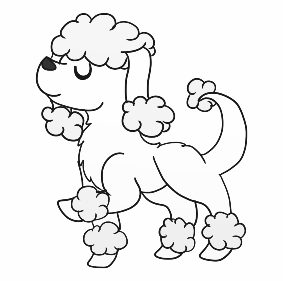 Drawn Printable Image Of Full Size Poodle Baby