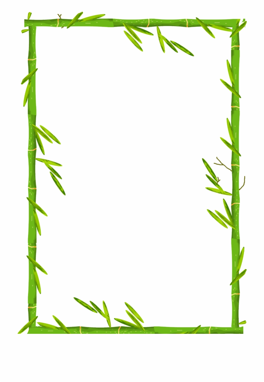 Ftestickers Frame Borders Bamboo Green Bamboo Border Design