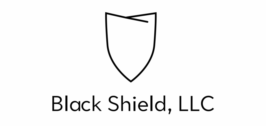 Black Black Shield Logo English Line Art