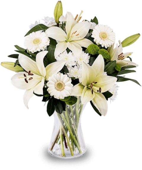 White Lilies And Gerberas Weisse Lilien
