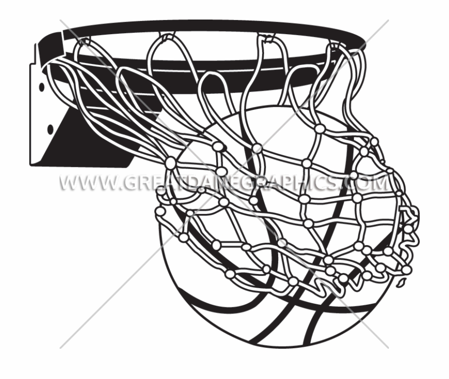 basketball hoop clipart black and white
