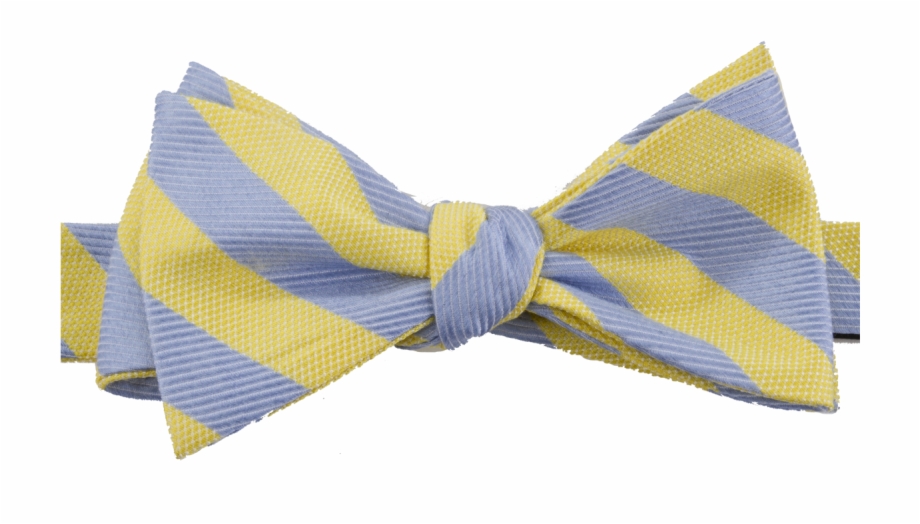 Souther Proper Blue Yellow Stripe Bow Tie Yellow