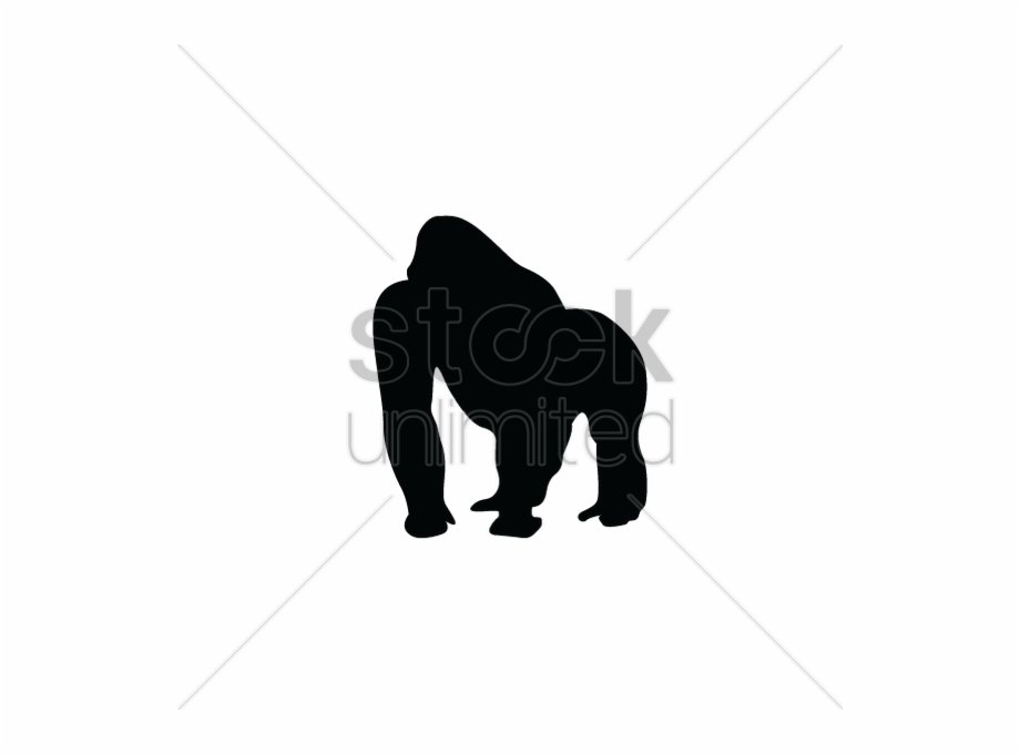 Silhouette Of Gorilla Vector Image Illustration