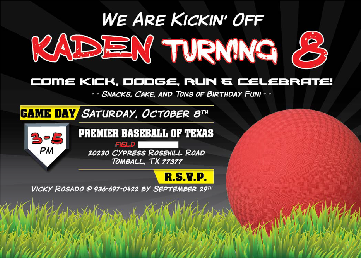Kickball Birthday Invitations Flyer