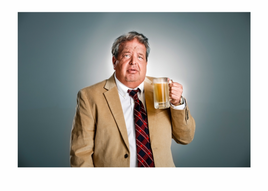 Portrait Of Man In Sport Coat Drinking Beer