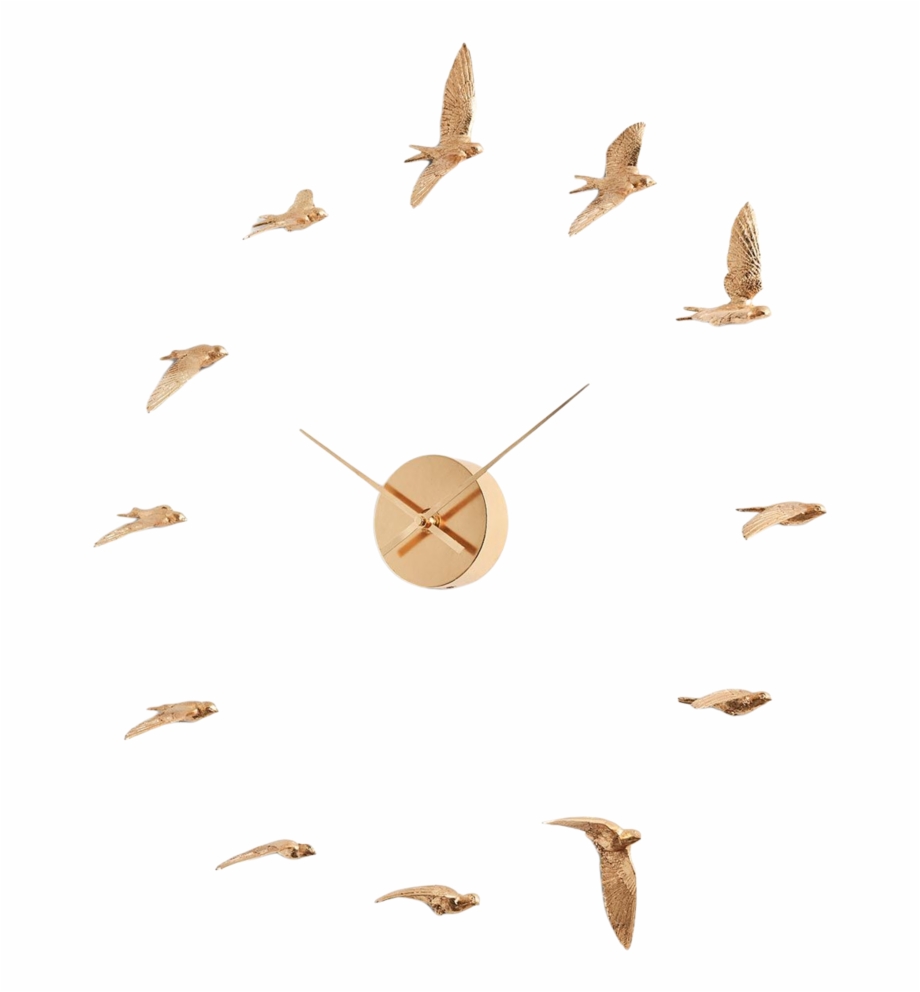 Gold Swallow Clock Wall Clock