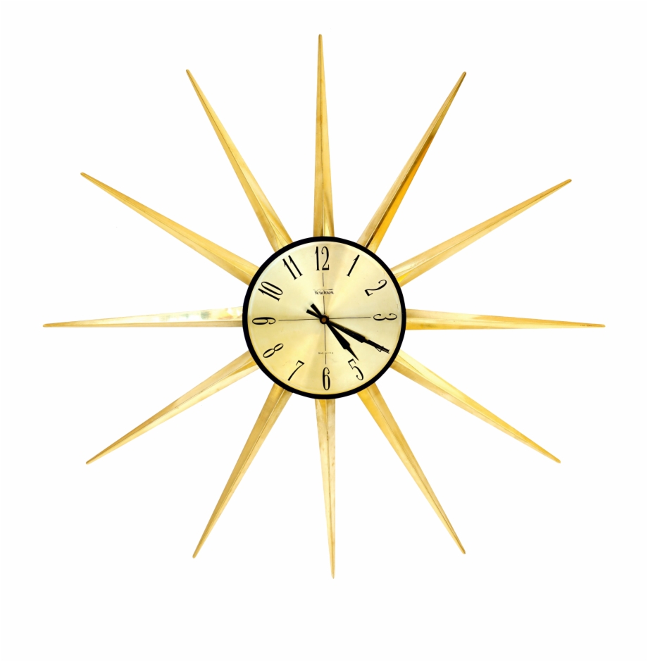 M Century Modern 31 Gold Starburst Wall Clock